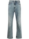 Represent Straight-leg Stonewash Jeans In Indigo Blue
