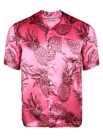 Shangri La Pineapple Print Hawaiian Shirt In Pink