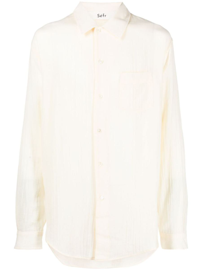 Séfr Cotton Slubbed Ignacio Shirt In White