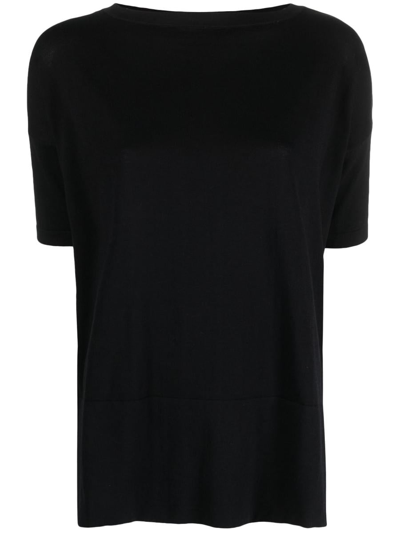 Snobby Sheep Short-sleeved Cotton T-shirt In Black