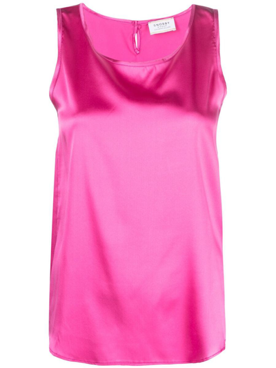 Snobby Sheep Sleeveless Silk Blouse In Fuchsia