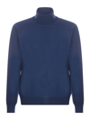 Tagliatore Blue Long-sleeved Turtleneck In Blue