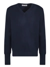 BALLANTYNE DARK BLUE LONG-SLEEVE JUMPER