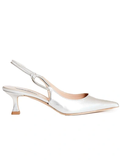 Ninalilou 50mm Silver Slingback Pumps