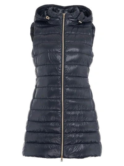 Herno Black Serena Down Vest In Grey