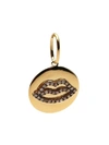 Rosa De La Cruz Champagne Diamond Lips Medallion 18mm In Not Applicable