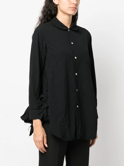 Comme Des Garçons Comme Des Garçons Round-collar Button-up Shirt In Black