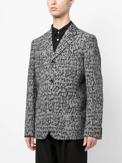 Comme Des Garçons Homme Deux All Over Print Blazer Jackets In 1 Black