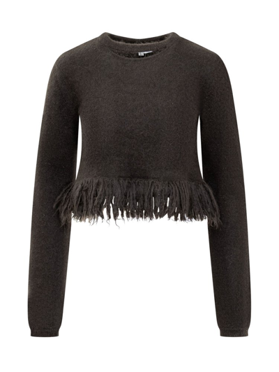 Jw Anderson Cropped Fringed In Black