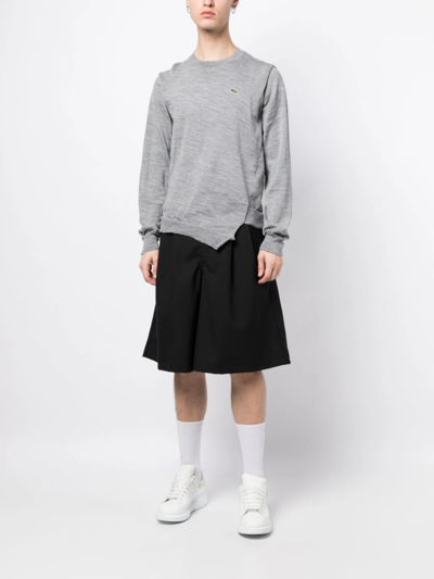 Comme Des Garçons Shirt X Lacoste Bias-cut Sweater In 3 Grey