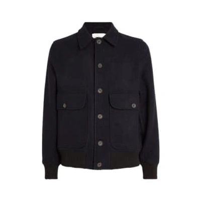 Oliver Spencer Wool Linfield Bomber Jacket In Blue