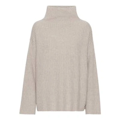 Beta Studios Gine Turtle-neck Mongolian Cashmere Sweater | Sand Melange In Neutrals