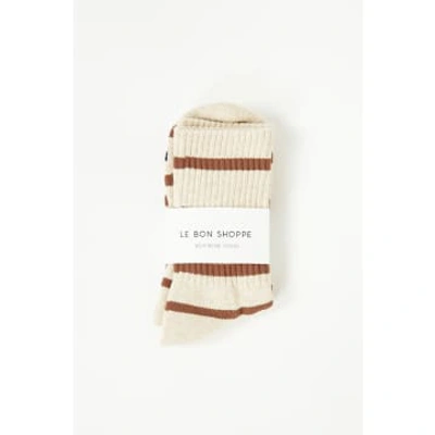Le Bon Shoppe Flax Stripe Boyfriend Socks