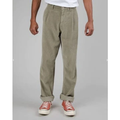 Brava Fabrics Pale Green Corduroy Trousers With Pleats