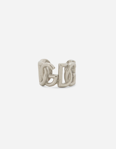 Dolce & Gabbana Single Ear Cuff With Dg Logo In Silver