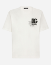 DOLCE & GABBANA COTTON T-SHIRT WITH DG LOGO EMBROIDERY AND PRINT