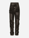 Dolce & Gabbana Straight-leg Jeans With Silk Twill Interior In Multicolor