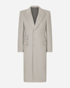 Dolce & Gabbana Single-breasted Double Cashmere Coat In Grey