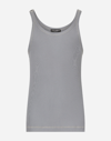 Dolce & Gabbana Scoop-neck Cotton Tank Top In Grey