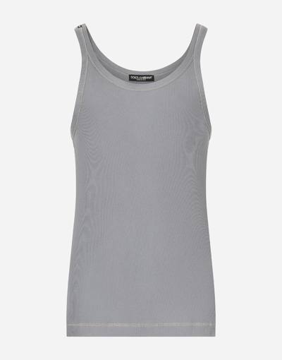DOLCE & GABBANA FINE-RIB COTTON SINGLET