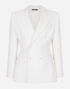 Dolce & Gabbana Double-breasted Stretch Wool Crepe Dolce-fit Jacket In White