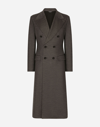 DOLCE & GABBANA DOUBLE-BREASTED TECHNICAL WOOL JERSEY COAT