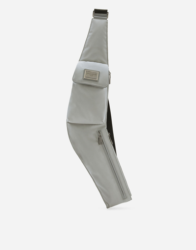 Dolce & Gabbana Nylon Belt Bag In Grey