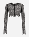 Dolce & Gabbana Dolce&gabbana | Short Black Lace Top In Black