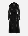 DOLCE & GABBANA CHANTILLY LACE COAT WITH BELT