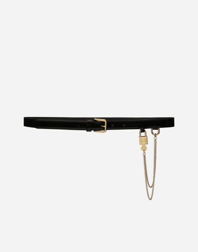 Dolce & Gabbana Belt With Chain In Black
