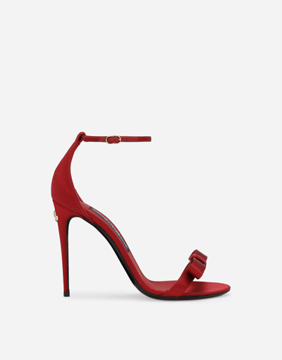 Dolce & Gabbana Satin Sandals In Red