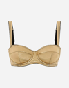 Dolce & Gabbana Balconette Bra In Laminated Jersey In Gold