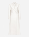 Dolce & Gabbana Long Double-breasted Wool Cady Coat In White