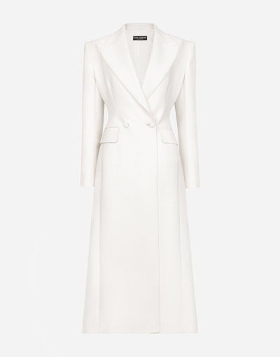 DOLCE & GABBANA LONG DOUBLE-BREASTED WOOL CADY COAT