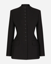 Dolce & Gabbana Long Single-breasted Wool Cady Dolce-fit Jacket In Black