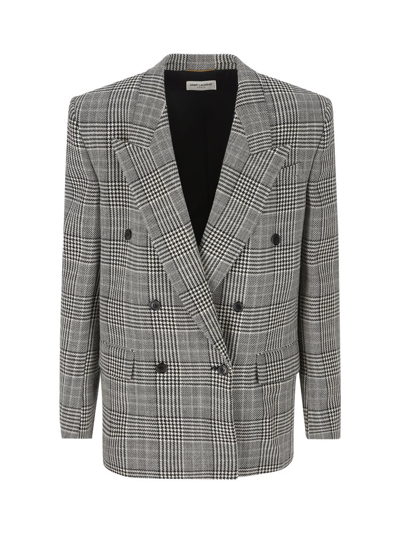 Saint Laurent Checked Double In Multi