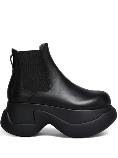 Marni 80mm Leather Ankle Boots In 00n99