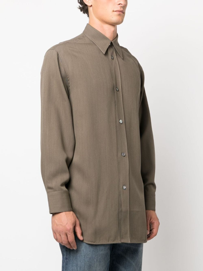 Studio Nicholson Akako Twill-weave Shirt In Carob