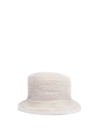 Jacquemus Beige Le Papier 'le Bob Neve' Bucket Hat In White