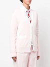 THOM BROWNE THOM BROWNE WOMEN 4 BAR FLOWER ICON V-NECK CARDIGAN