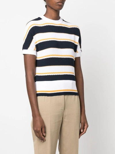 Thom Browne Stripe Cotton Tuck Dolman Tee In Blue