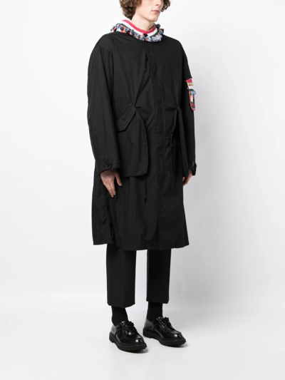 Undercover Men Woven Detail Coat In Black
