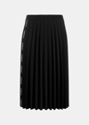 VETEMENTS VETEMENTS BLACK PLEATED LOGO SKIRT