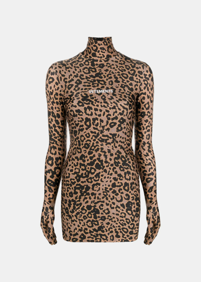 Vetements Leopard-print Glove Minidress