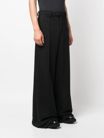 Vetements Mid-rise Wide-leg Trousers In Black