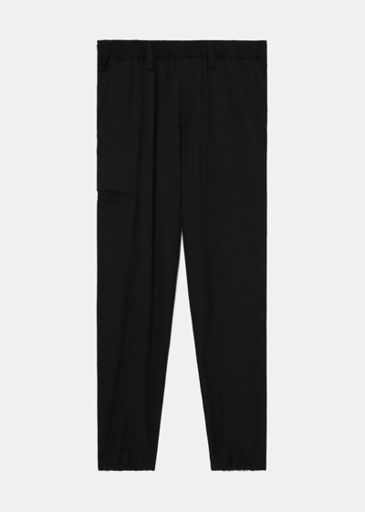 Yohji Yamamoto Black Logo-patch Trousers