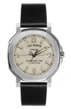 TED BAKER ACTONN LEATHER STRAP WATCH, 44MM