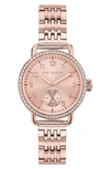 Ted Baker Classic Bracelet Strap Watch, 34mm In Rose Gold-tone