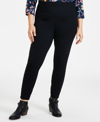 STYLE & CO PLUS SIZE PULL-ON PONTE KNIT PANTS, CREATED FOR MACY'S