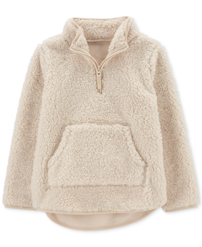 Carter's Big Girls Faux-sherpa-fleece Pullover Sweater In White